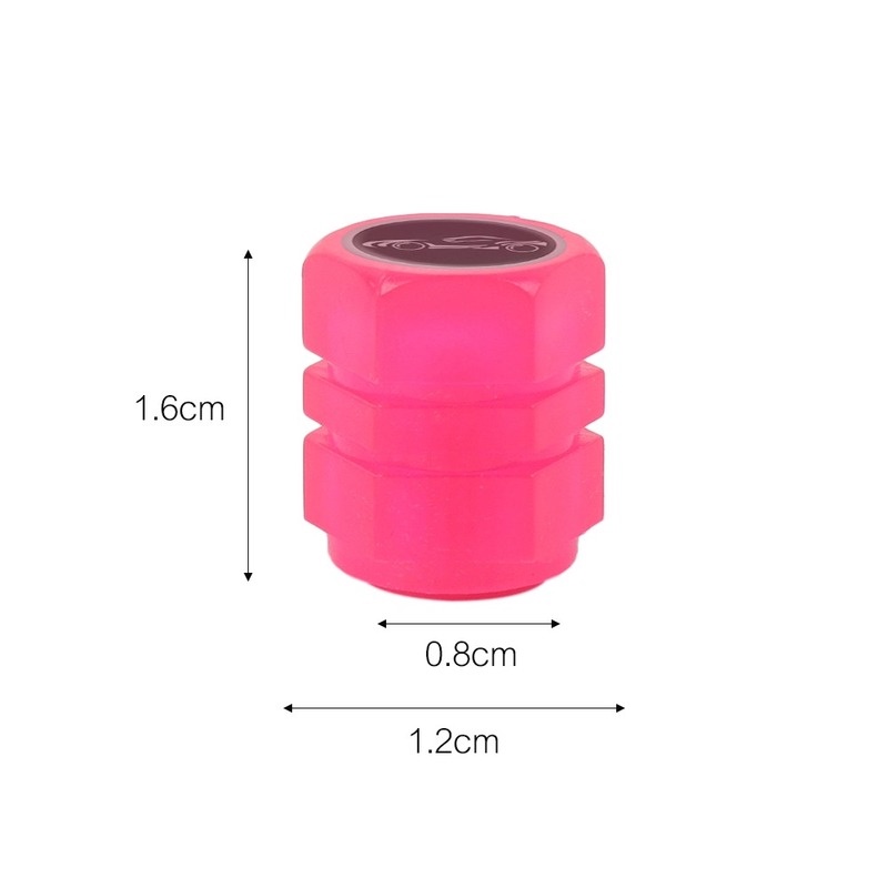 1 / 4 Nắp Van Bánh Xe Hơi / Xe Máy Bằng ABS Màu Dạ Quang