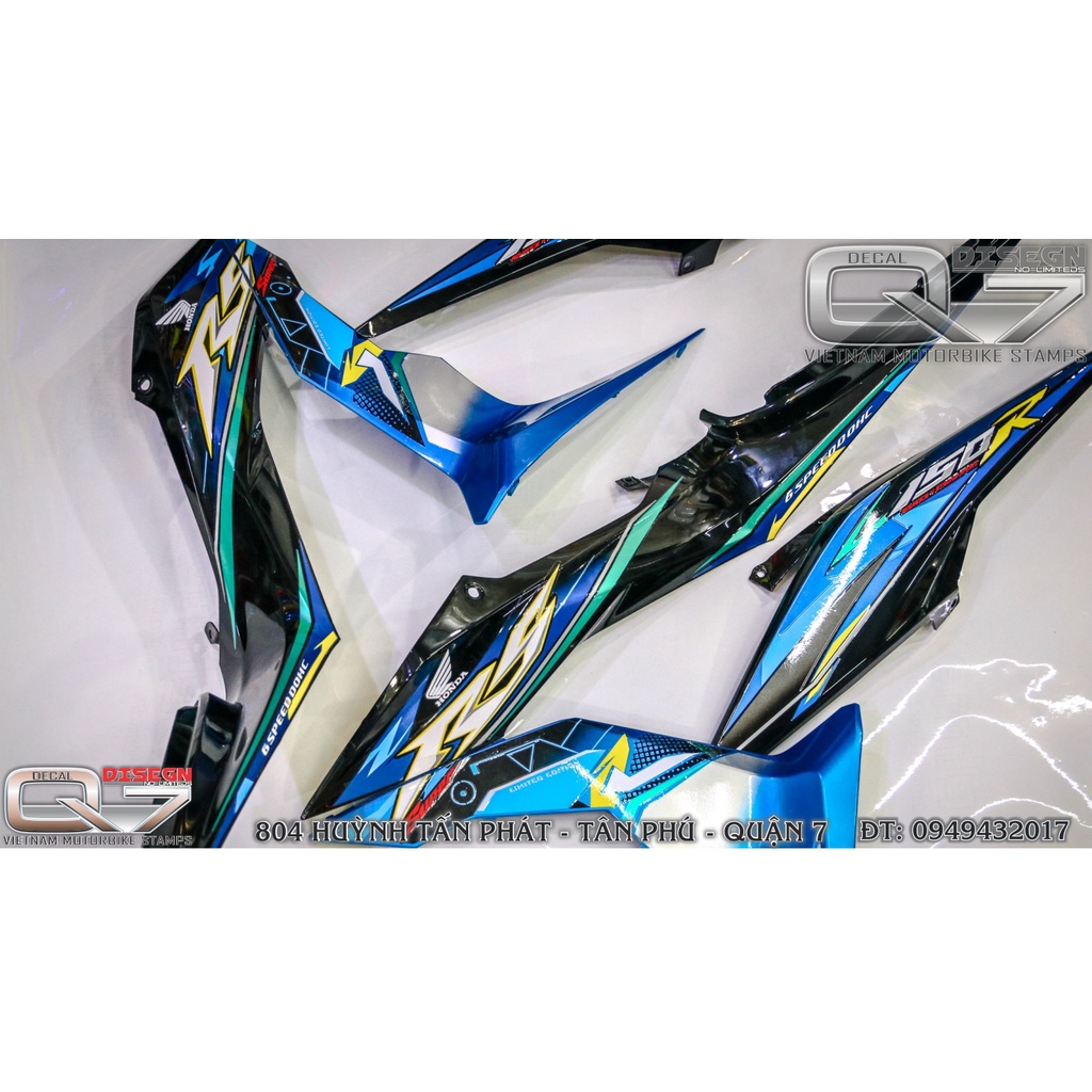 Tem Rời SONIC 150 Xanh Đen - decalq7