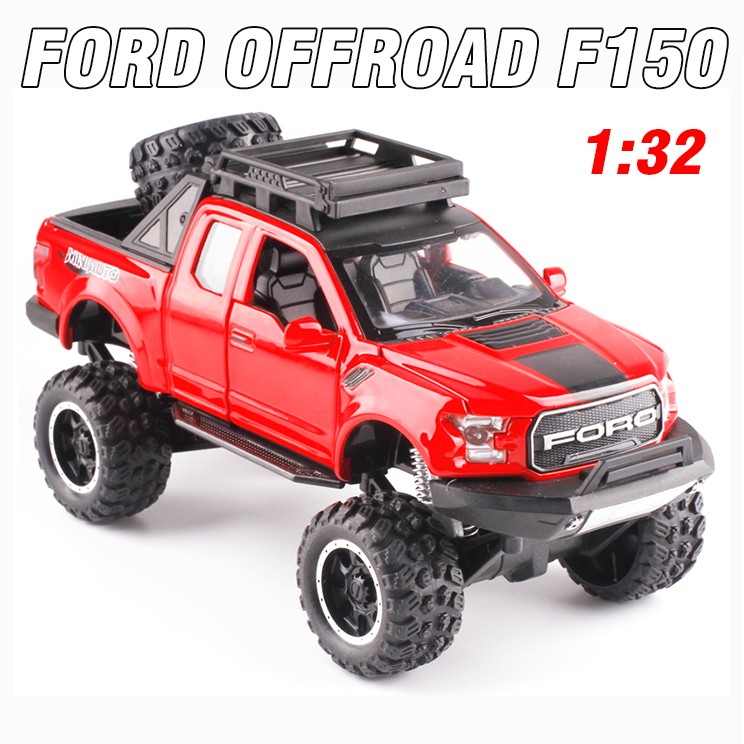 Mô Hình Xe bán tải Ford F150 Offroad Tỷ Lệ 1:32 đồ chơi trẻ em mô hình bằng sắt có âm thanh và đèn mở các cửa