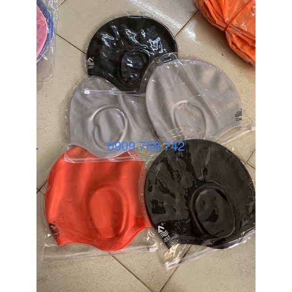 Nón mũ bơi người lớn và cho trẻ từ 7 tuổi trở lên hãng PEW CONQUEST Silicone cao cấp bịt tai bịt tóc co giãn thoải mái