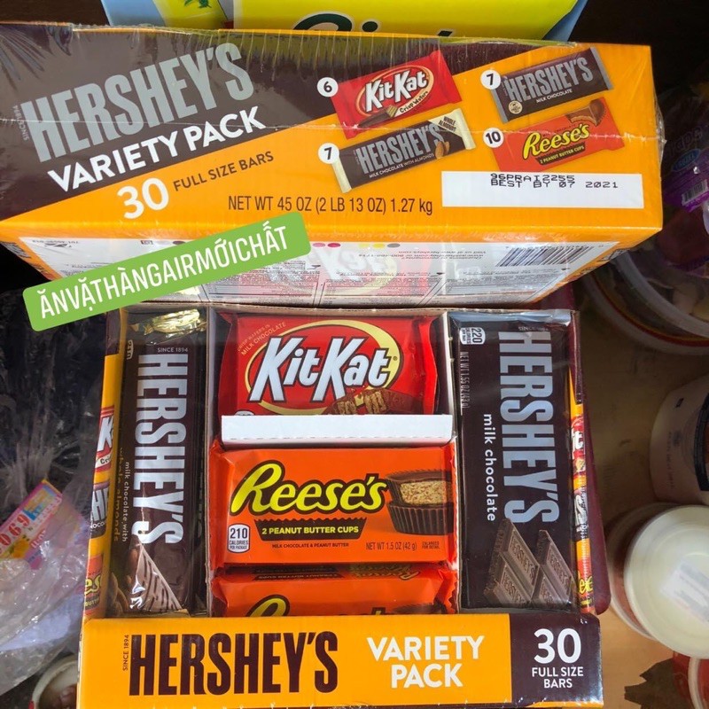 [Date 07/2021] Chocolate Tổng Hợp Hershey’s Variety Pack 30 Thanh