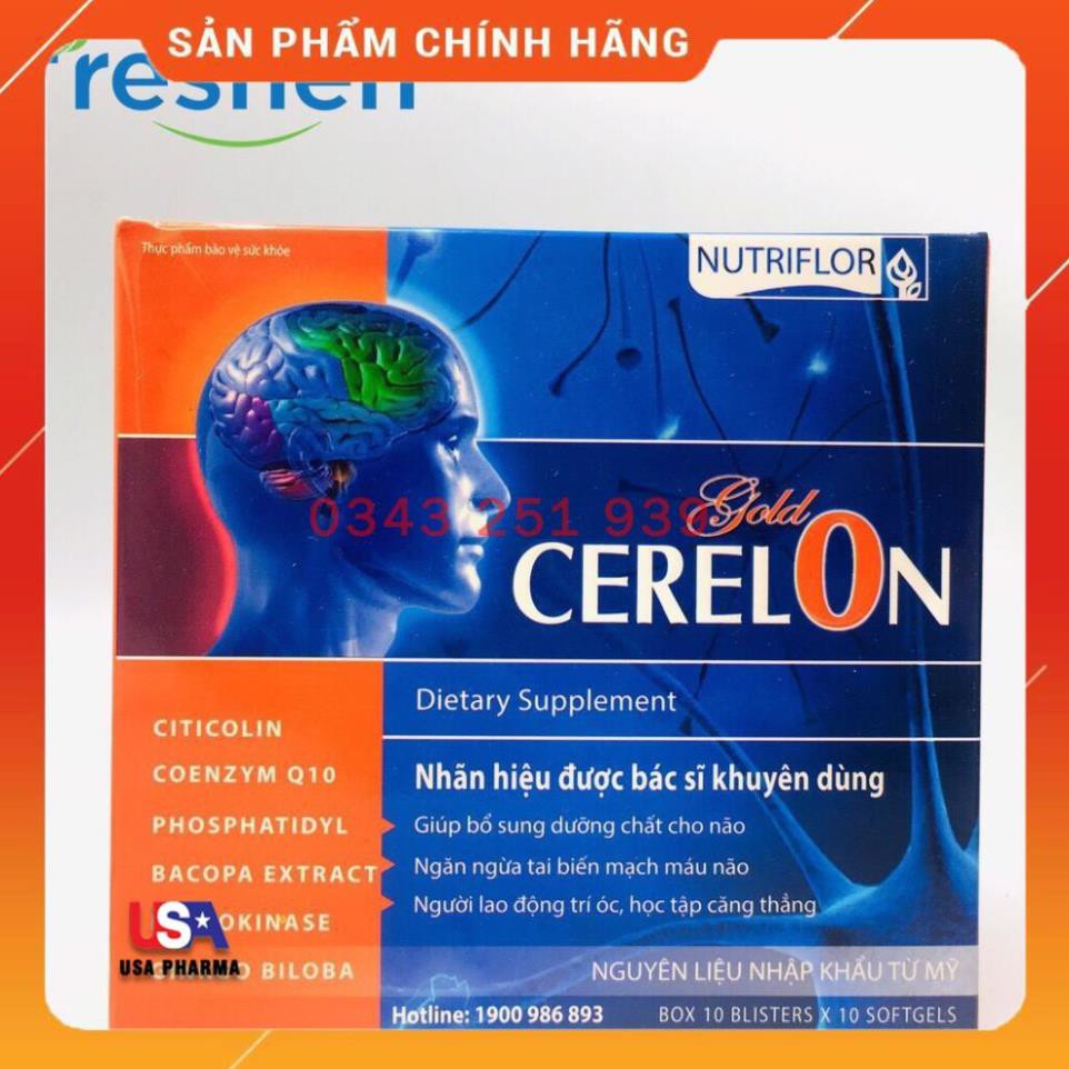 Bổ não CERELON GOLD hoạt huyết dưỡng não, ngăn ngừa tai biến, giảm các triệu chứng tiền đình