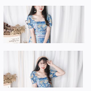 Đầm voan xoè xếp ly ngực