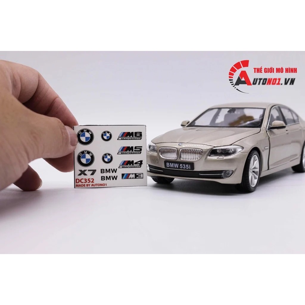 DECAL NƯỚC BMW CHO Ô TÔ TỈ LỆ 1:24 AUTONO1 DC352