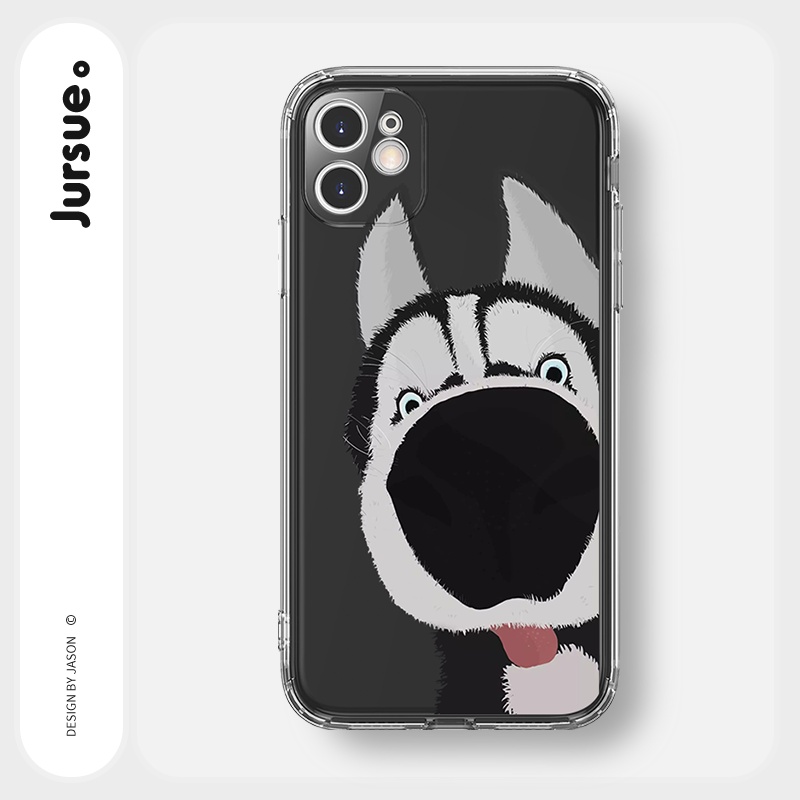Ốp lưng JURSUE viền vuông hoạt hình dễ thương đẹp cho iPhone 13 12 11 Pro Max SE 2020 X XR XS ip 8 7 6 6S Plus kute Y130