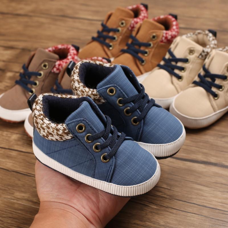 [Superseller] Kids Baby Sport Sneakers Boys Elastic Band Soft-Soled Non-Slip Shoes 0-18 Months