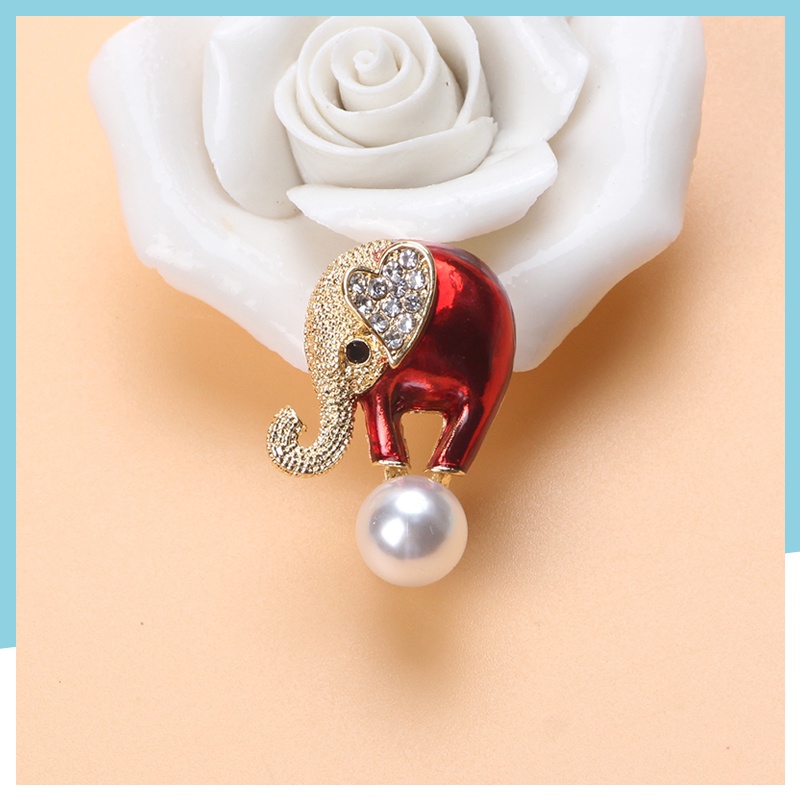 Ghim Cài Áo Hình Chú Voi May Mắn Đính Đá Nhân Tạo Dễ Thương Cho Nữ