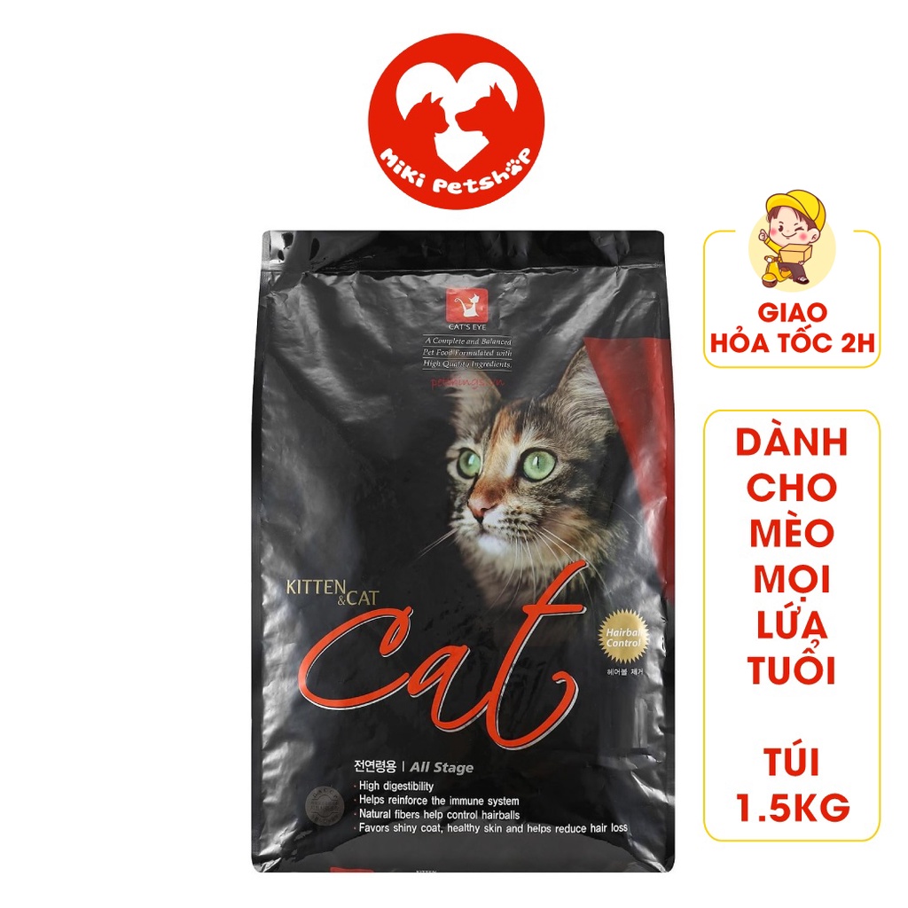 Thức Ăn Cho Mèo Hạt Cat's Eye Gói 1.5Kg Bao Bì Công Ty - Miki Petshop