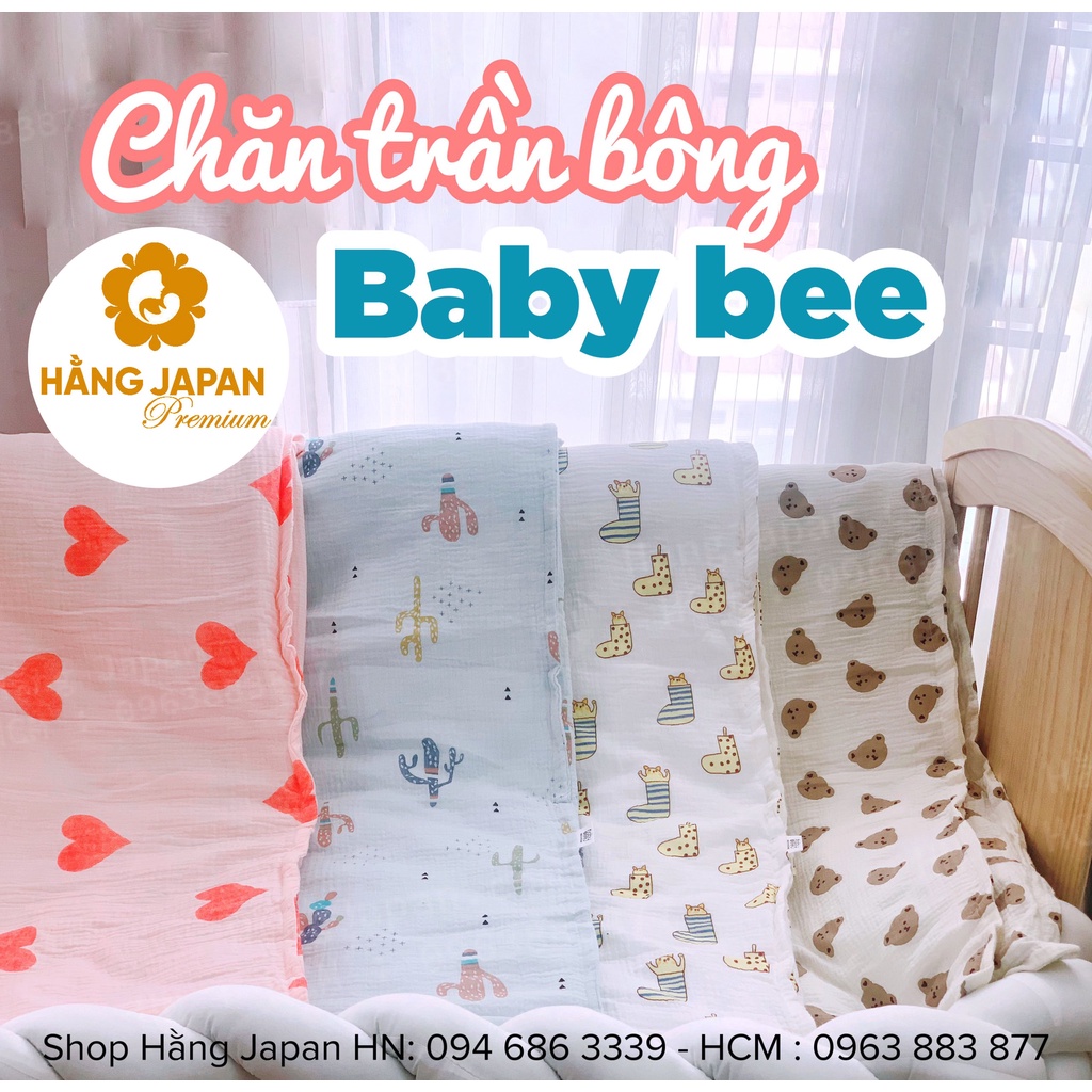 Chăn xô trần bông Babybee cho bé dày dặn ấm áp kích thước 1m*1.2m (ngẫu nhiên)