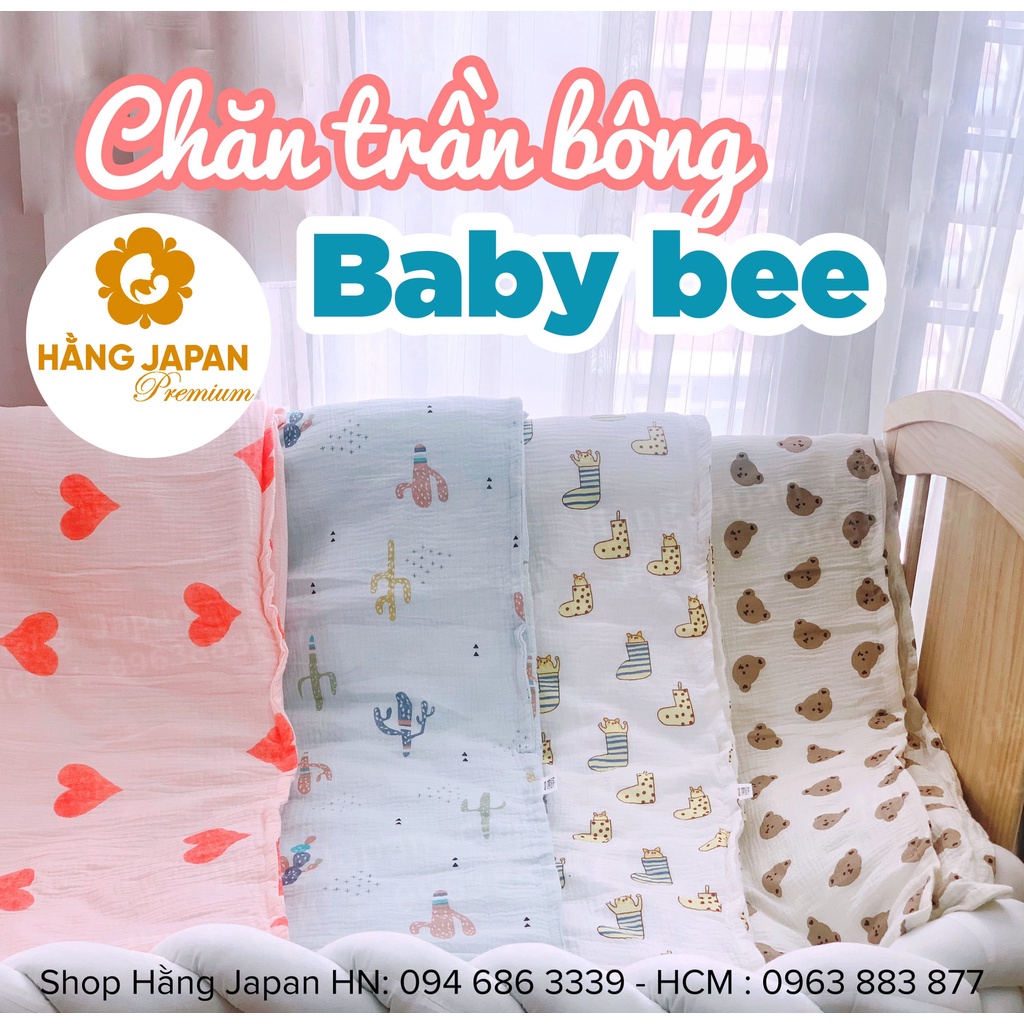 Chăn xô trần bông Babybee cho bé dày dặn ấm áp kích thước 1m*1.2m (ngẫu nhiên)