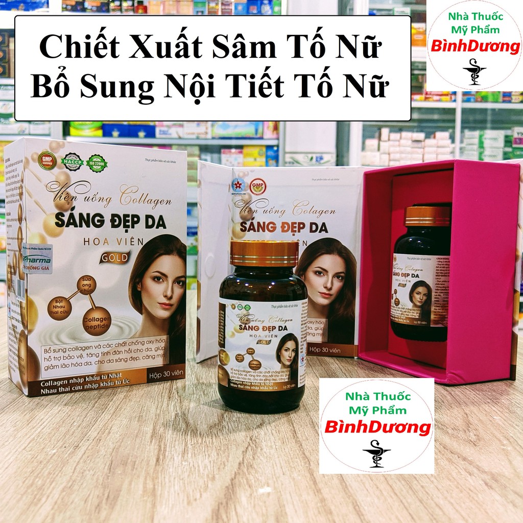 Viên uống Collagen Sáng Đẹp Da - chiết xuất Sâm Tố Nữ, bổ sung Nội Tiết Tố Nữ  [CHÍNH HÃNG] - FreeShip