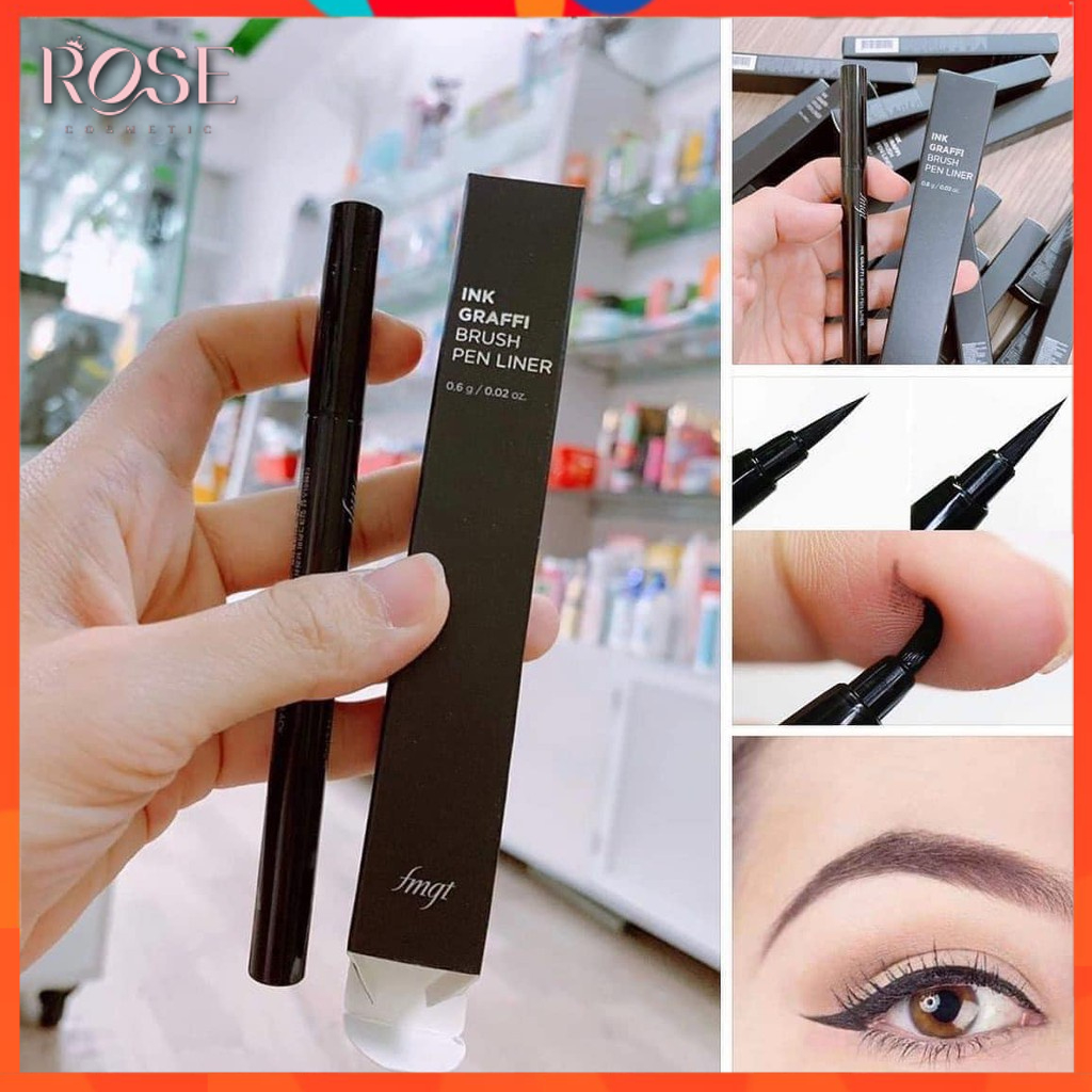 Bút Dạ Kẻ Mắt Nước Eyeliner The Face Shop ⚡[CHÍNH HÃNG]⚡ TFS Ink Graffi Brush Pen Liner Đen,Đầu Cọ Siêu Mảnh, Chống Nước