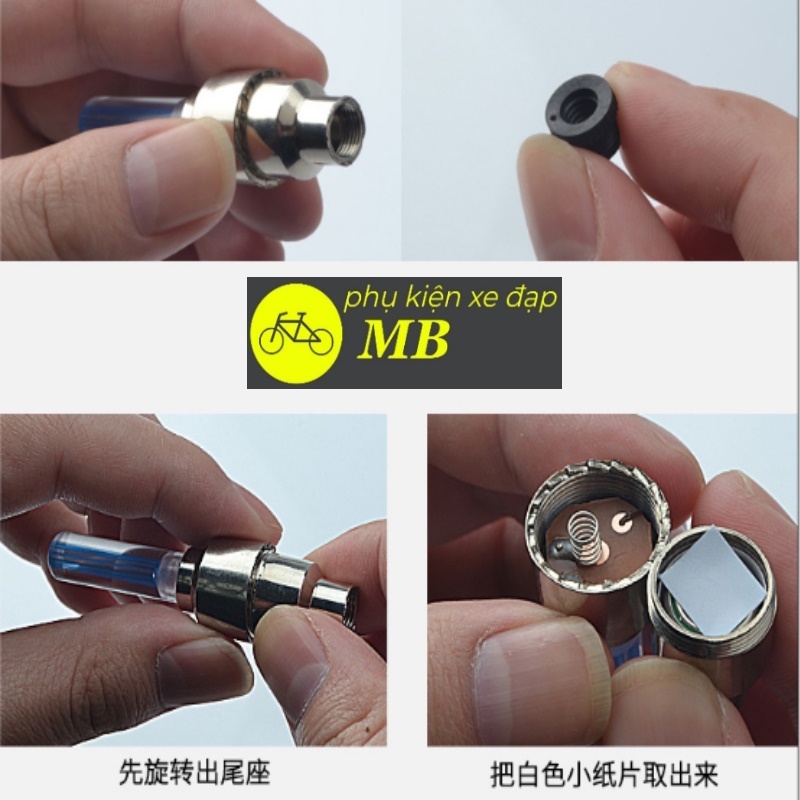 Đèn nháy cảnh báo gắn van xe đạp thể thao nhiều màu sắc