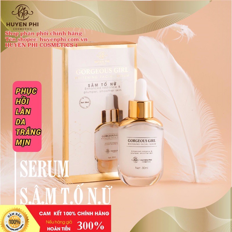 SERUM SÂM TỐ NỮ HUYỀN PHI COSMETICS ♥️FREESHIP♥️ dưỡng da trắng căng mịn, se khít lỗ chân lông