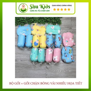 Shu kids trọn bộ gối, gối chặn bông siêu mềm em bé sơ sinh