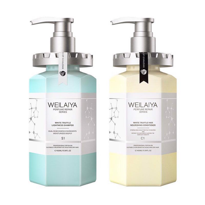 Cặp dầu gội, dầu xả  Weilaiya  giúp chống lão hóa da đầu và mượt  cho tóc hư tổn 450ml