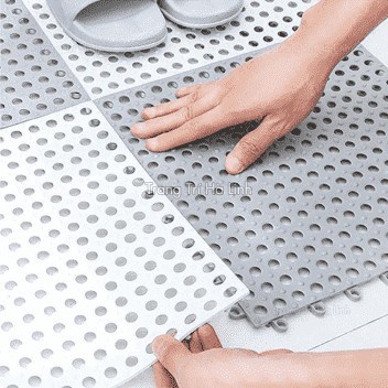 COMBO 11 Tấm lót sàn / thảm nhựa lỗ lót sàn, chống trơn trượt / kháng khuẩn cho sàn nhà tắm / nhà bếp. Lắp ghép dễ dàng