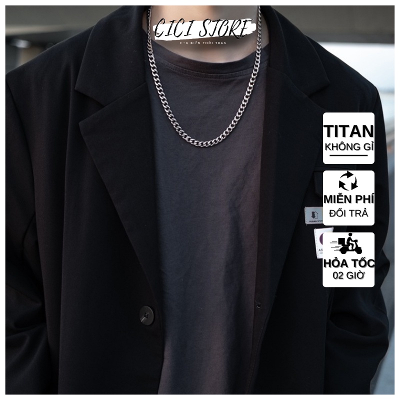 Dây Chuyền Nam Thép Titan Không Gỉ Xích Basic Unisex