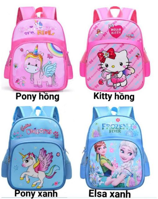 Balo cho bé độ tuổi mẫu giáo hình Pony, Kitty, Elsa