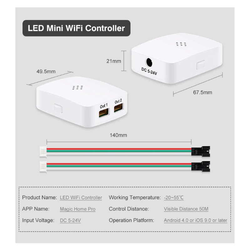 WIFI 384 BỘ ĐIỀU KHIỂN LED FULL MÀU NHÁY THEO NHẠC KẾT NỐI ALEXA GOOGLE ASSISTANT