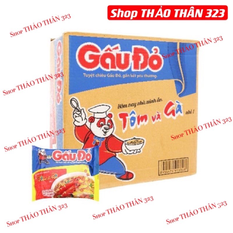 Thùng 30 Gói Mì Gấu Đỏ