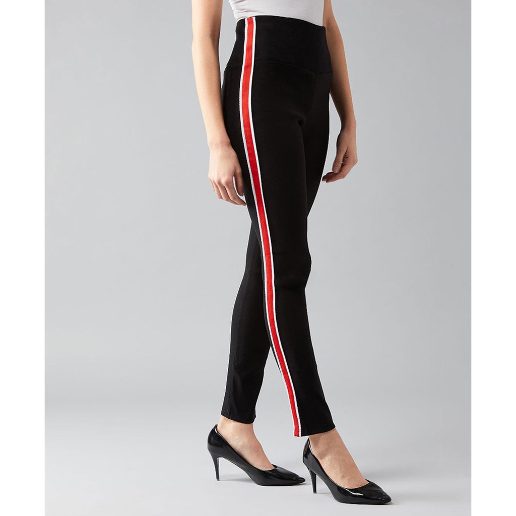 Quần Legging Nữ Bosimaz MS221 dài túi sau màu đen sọc đỏ cao cấp, thun co giãn 4 chiều, vải đẹp dày, thoáng mát.