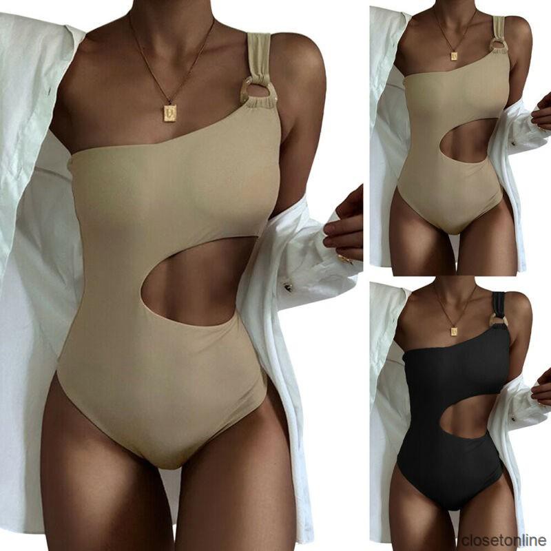 Bikini 1 mảnh đi biển nữ Áo đồ Một Lệch Vai Có Đệm Mút | BigBuy360 - bigbuy360.vn