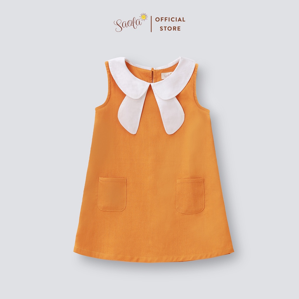 Váy Cho Bé Gái SAOLA KIDS Cổ Phối Nơ Cho Trẻ Em 1,2,3,4,5,6 tuổi - DRL016
