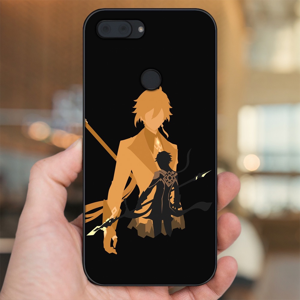 Ốp lưng Xiaomi Mi 8 Lite viền đen in hình Zhongli Genshin Impact