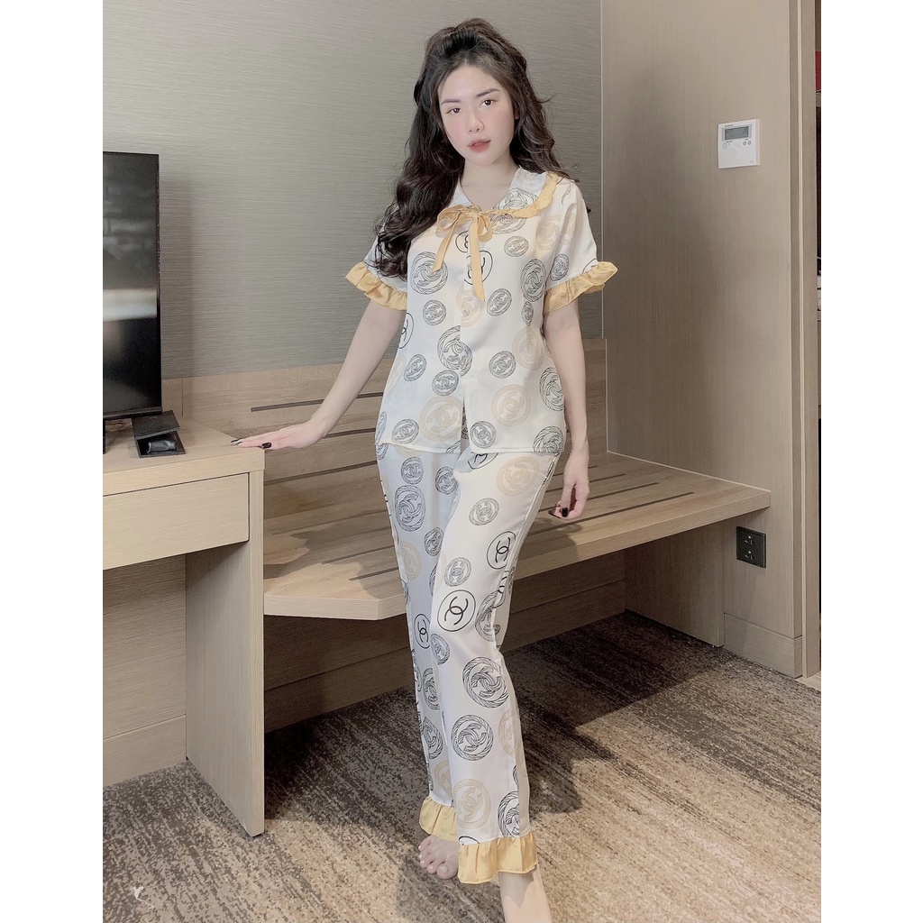 Đồ Bộ Pijama, Bộ đồ Pijama lụa mềm mại, thiết kế áo cộc, quần dài họa tiết trẻ trung, chất liệu mát lịm - 𝑴𝑰𝑵𝑺𝑯𝑶𝑷 | BigBuy360 - bigbuy360.vn