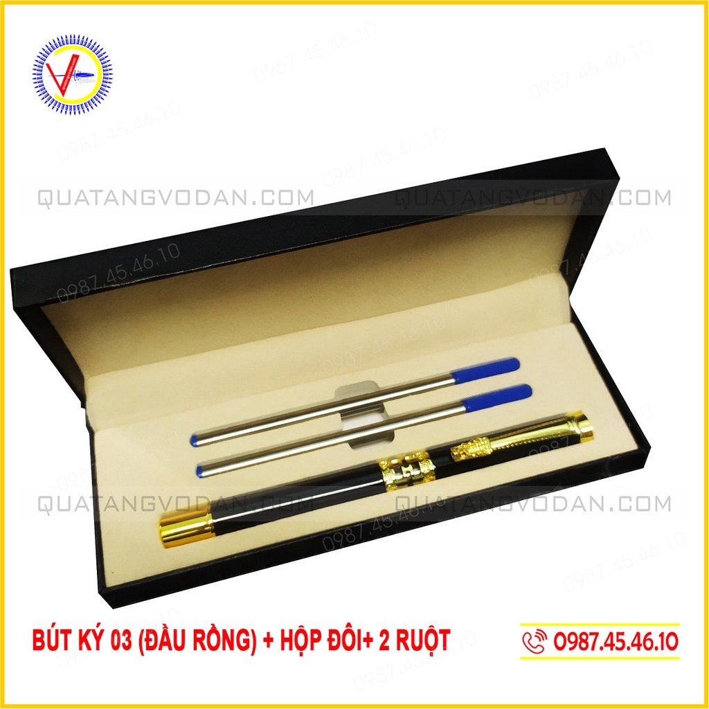 Bút ký khắc tên kim loại - Bút ký đầu rồng  - ĐEN | QUÀ TẶNG VỎ ĐẠN