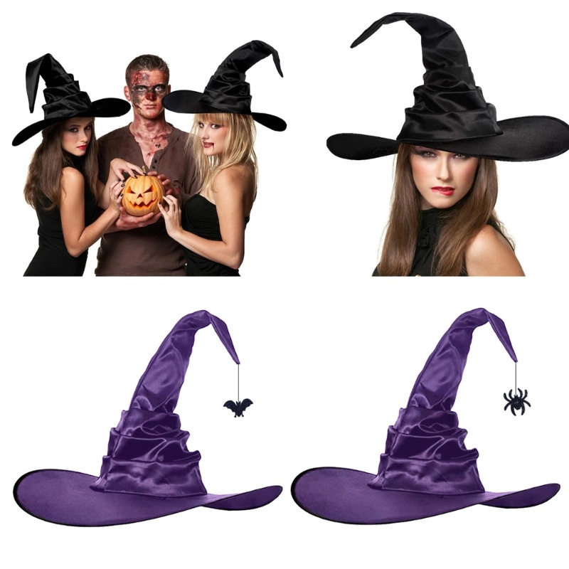 Mũ Phù Thủy Hóa Trang Halloween Cho Người Lớn Và Trẻ Em