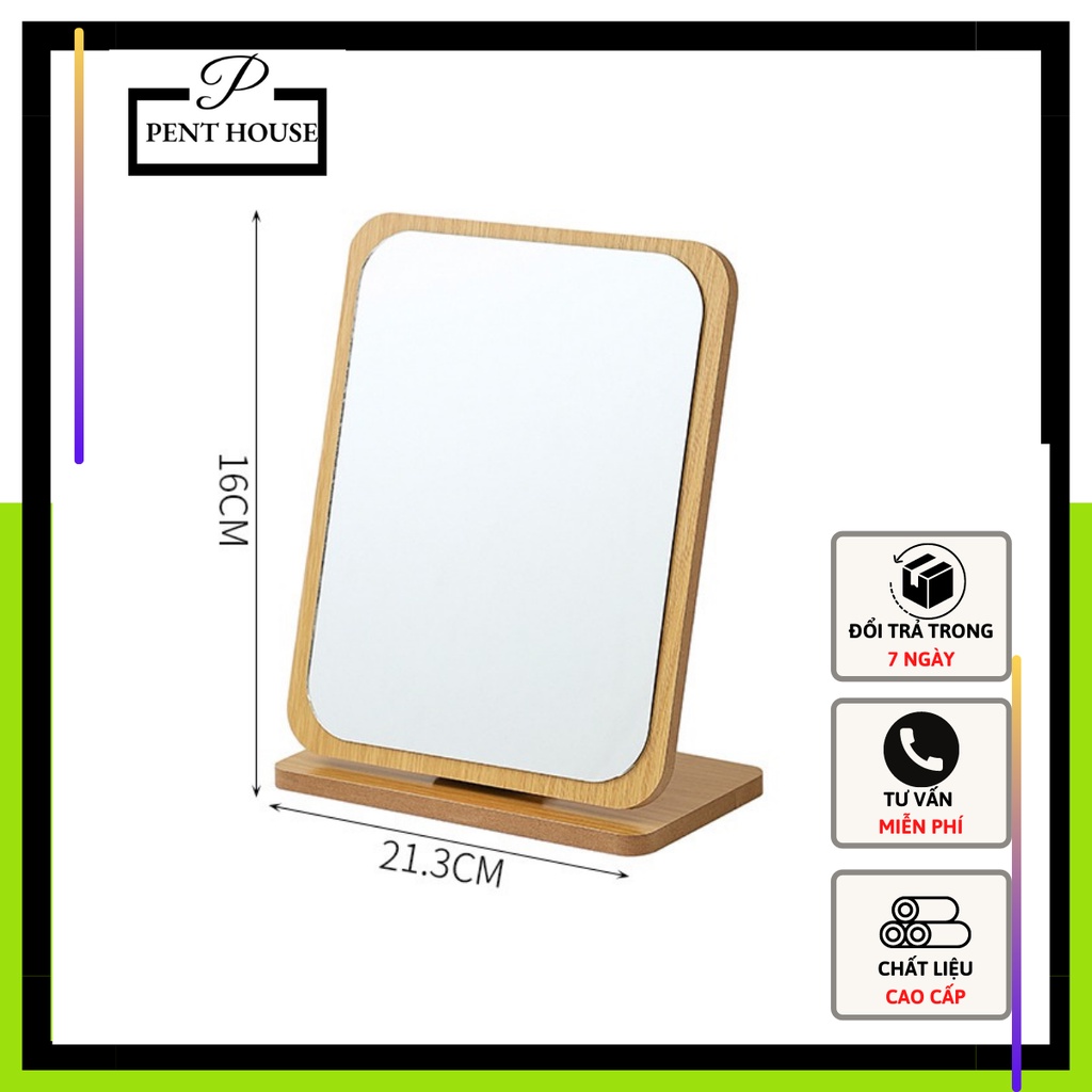 [Hồ Chí MInh] Gương Soi Trang Điểm IGA Gỗ Để Bàn B Mirror - GP120 PENTHOUSE 88