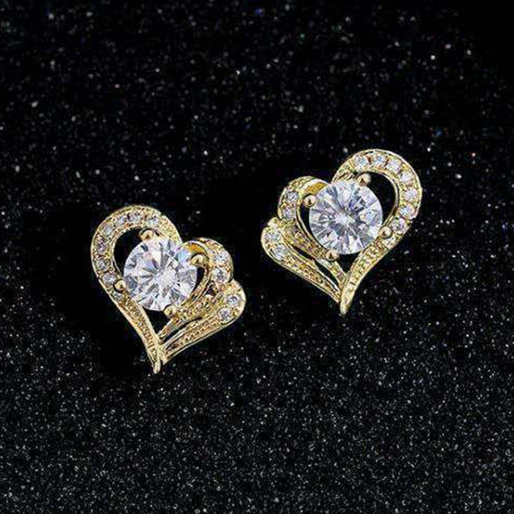 1 Đôi Bông Tai Hình Trái Tim Thời Trang Cho Nữ