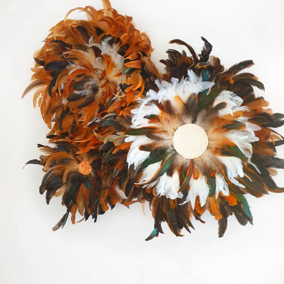 1 Dây Ruy Băng Lông Gà Đen Tự Nhiên Dài 13-18cm Trang Trí Tiệc