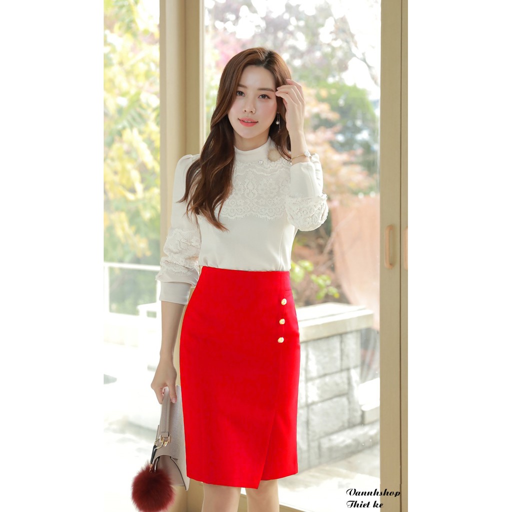 Chân váy bút chì 👗hàng thiết kế 💄 váy nữ xẻ trước chất liệu vải nhập co giản tốt MS22😘 | BigBuy360 - bigbuy360.vn