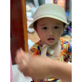 Mũ cói phong cách Hàn quốc cho bé