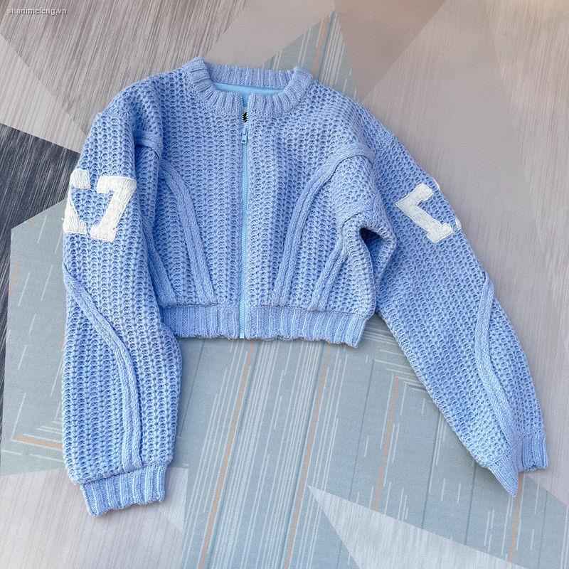 Bộ áo sweater dệt kim dáng rộng và quần ngắn lưng cao thời trang xuân thu dành cho nữ (có bán lẻ)