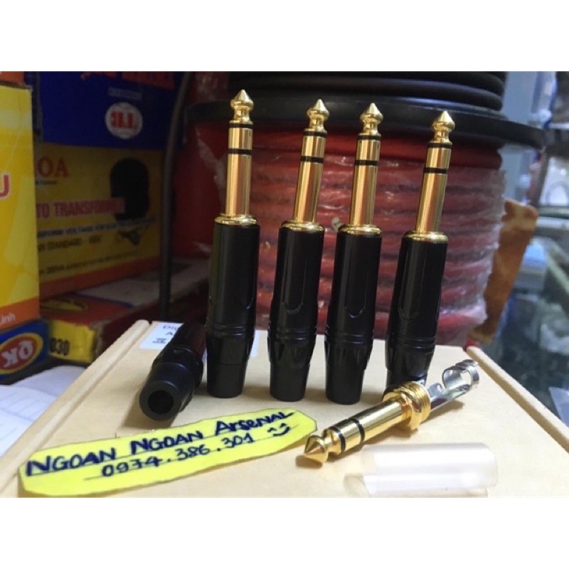 dây tín hiệu chuyển jack 3,5 ra jack 6,5 ly (6 ly) stereo dây mạ bạc cao cấp