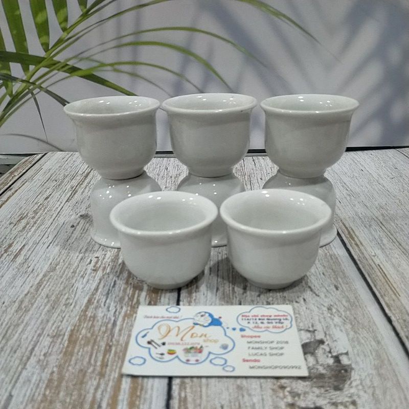 Chung Trà Sứ Trắng Cao Cấp 6.5*5cm (Mua càng nhiều giá càng rẻ)