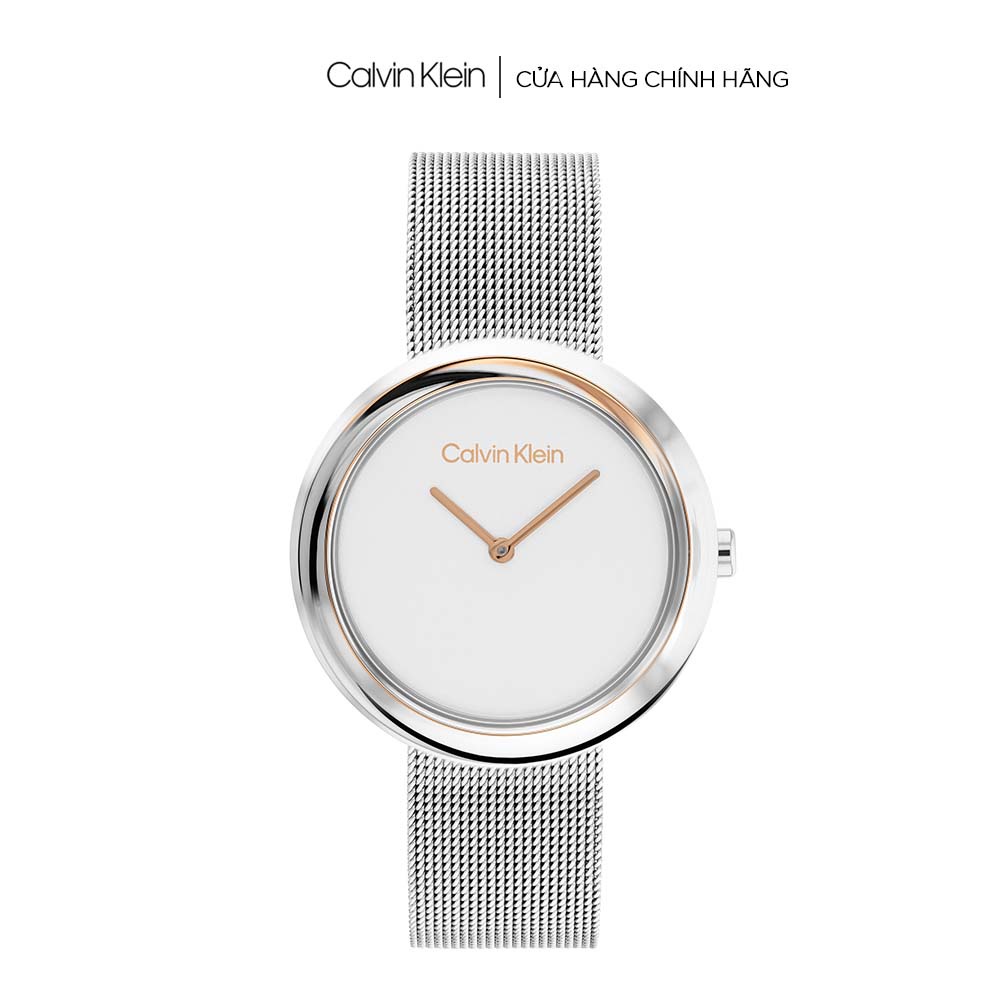 Đồng hồ Calvin Klein Nữ dây Lưới SS22 - Twisted Bezel CK 25200011