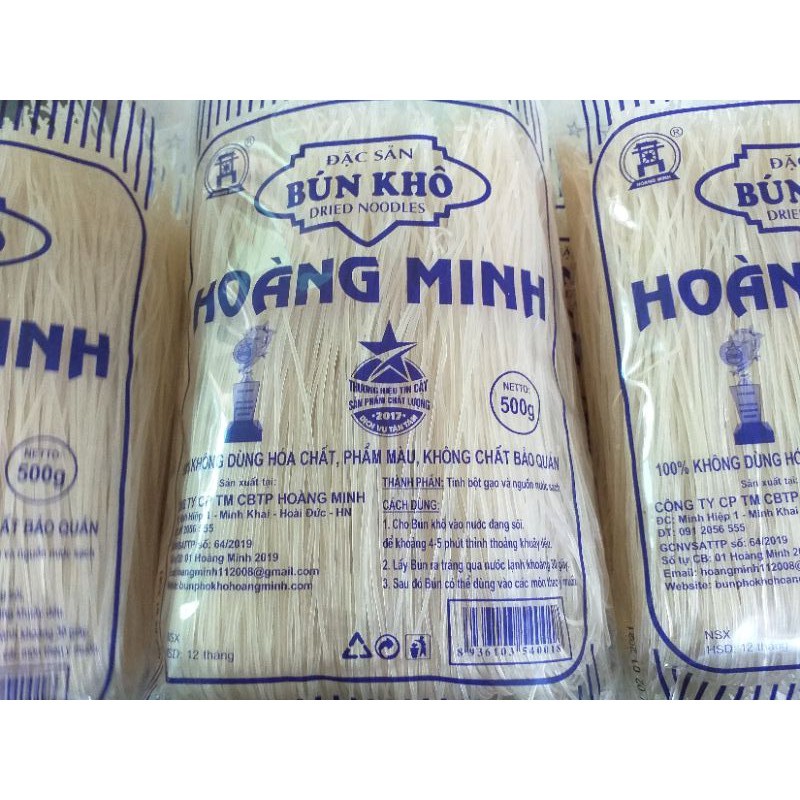 Gói 500g Bún khô Hoàng Minh/CAM KẾT RẺ NHẤT SHOPEE