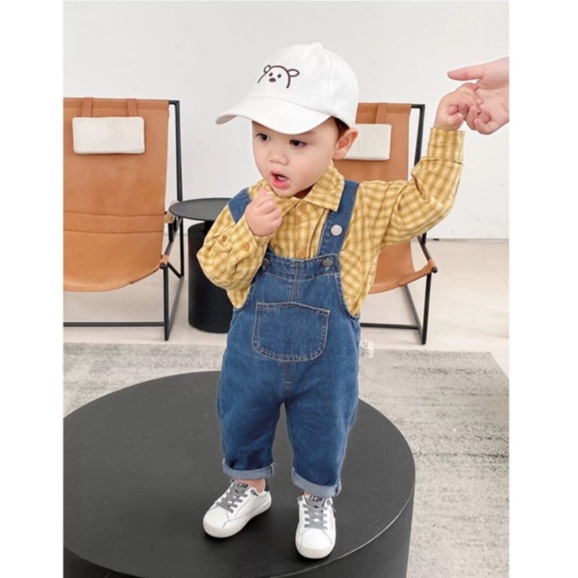 Quần yếm trẻ em phong cách hàn quốc chất jeans mềm mại Ttom.kids