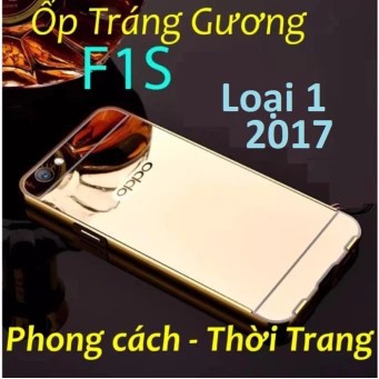 Ốp lưng cho OPPO F1S (A59) tráng gương viền kim loại màu vàng