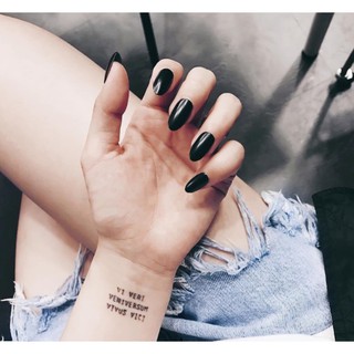Bộ 24 móng tay giả đen nhọn (kèm keo)