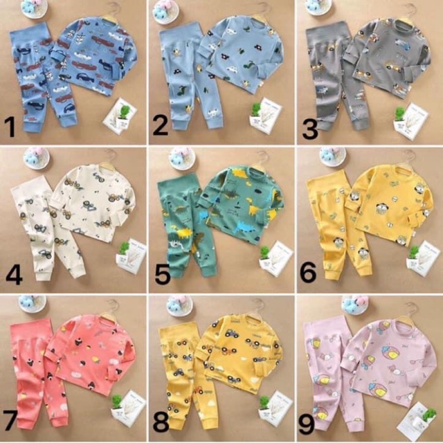 Bộ cạp cao cotton nỉ cho bé