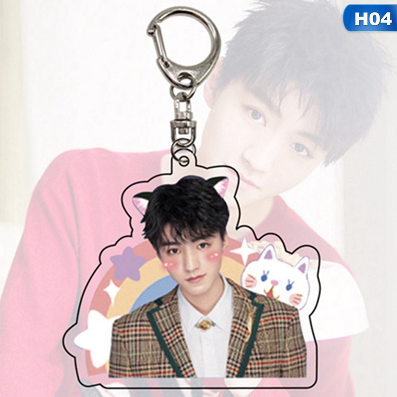 Móc khóa Acrylic mặt hình thần tượng Wang Junkai TFBOYS dễ thương