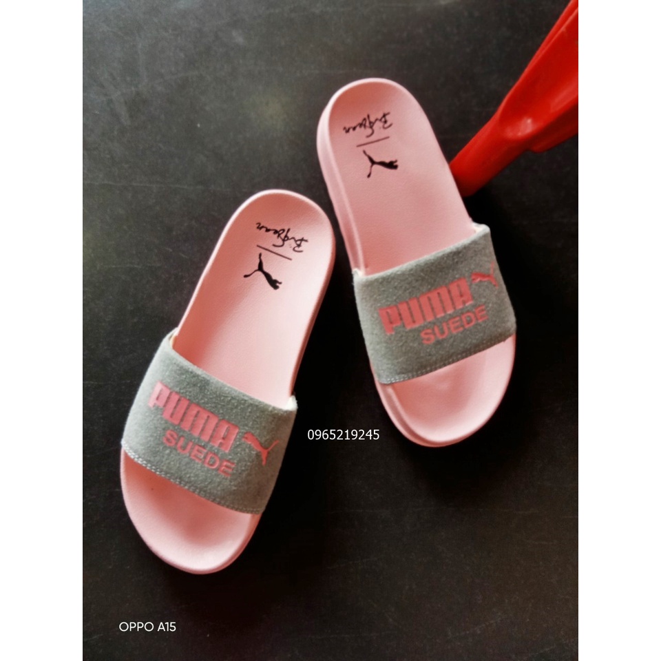 ♥️ Freeship+Hộp ♥️ Dép 𝐌𝐋𝐁 𝐏𝐔𝐌𝐀 da lộn,dép quai ngang nam nữ 𝐏𝐔𝐌𝐀,dép mlb thể thao nam nữ in PUMA da lộn