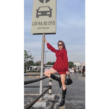 SET SƠMI ĐỎ QUẦN SHORT TRENDY TẾT ELVES