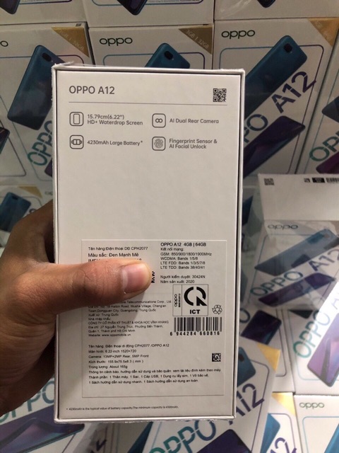 Điện Thoại Oppo A12 Ram 4Gb Rom 64Gb mới Nguyên Seal Fullbox Bảo hành chính hãng 12 tháng